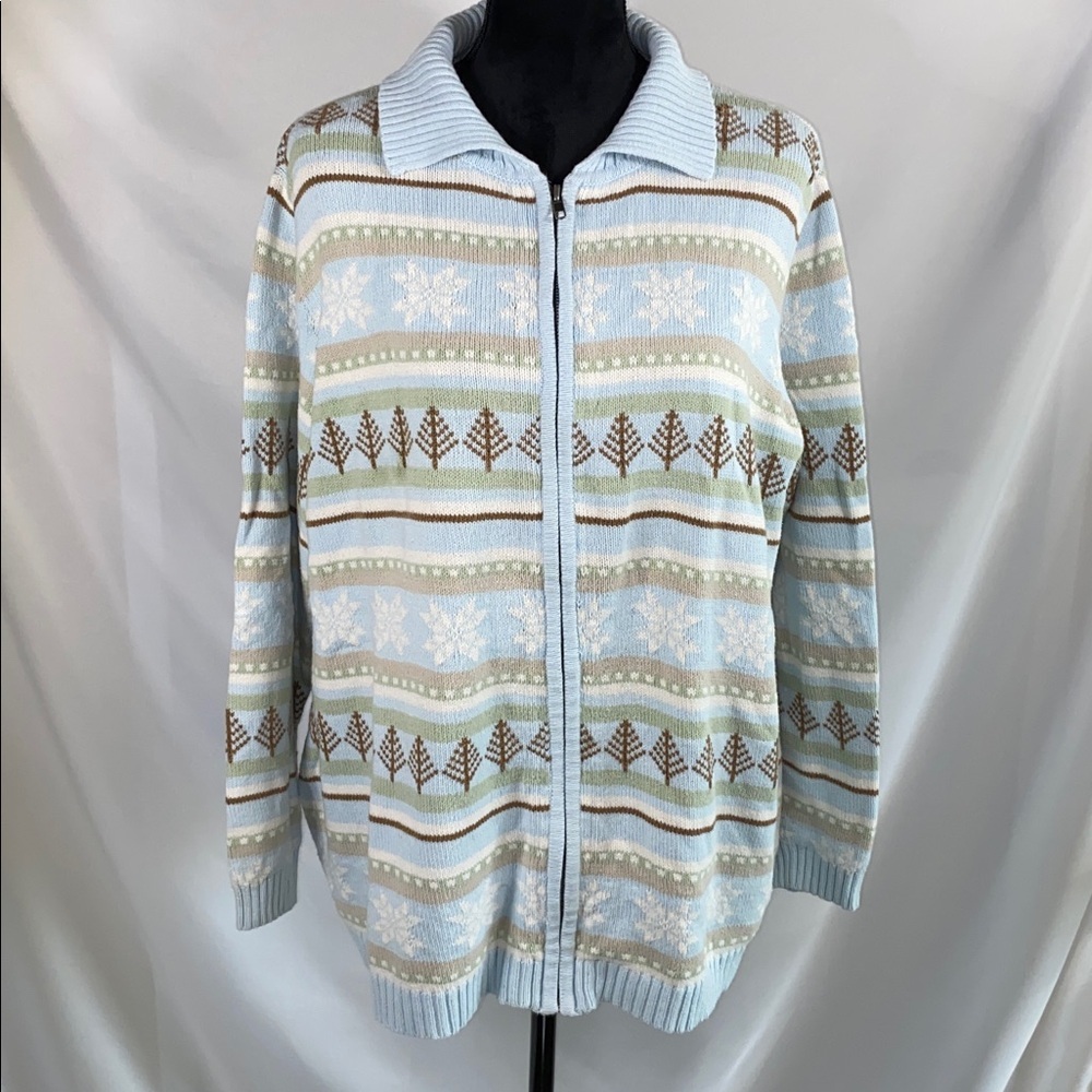 Cherokee Winter Cardigan Sweater Zipper 14W/16W